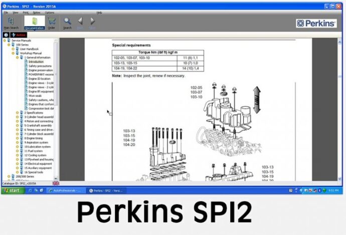 نرم افزار تعمیر و نگهداری و پارت نامبر قطعات پرکینز Perkins